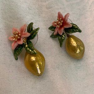 Let Nereides (cult French brand) lemon earrings, NWOT